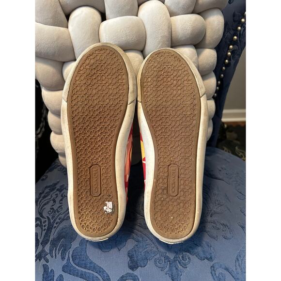 Coach Barrett Orange and Pink Logo Sneakers size 8 - Picture 4 of 7